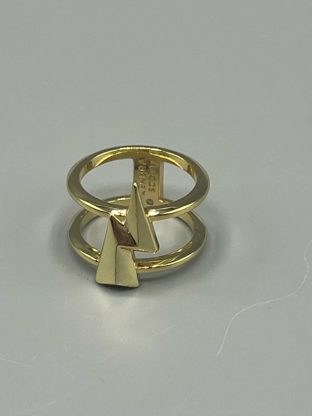 Kendra Scott Bolt Double Band Ring Gold Plated Size 6.5